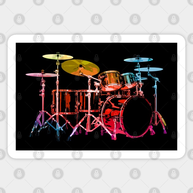 Drum Set (bold digital colors) Sticker by robotface